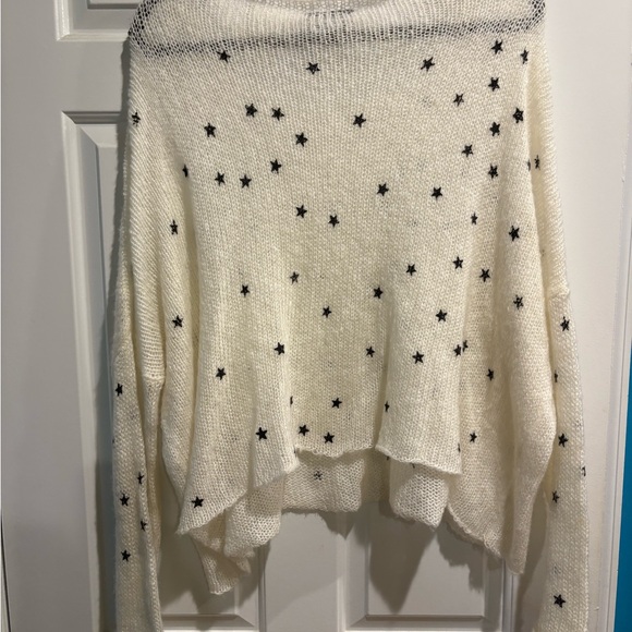 Wooden Ships Star Open Weave Scoop neck oversized sweater white M L - Picture 3 of 7